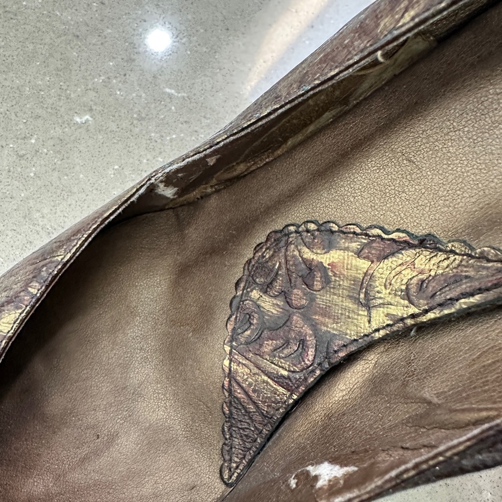 Chic Brown Patterned Women's Heels - image 3